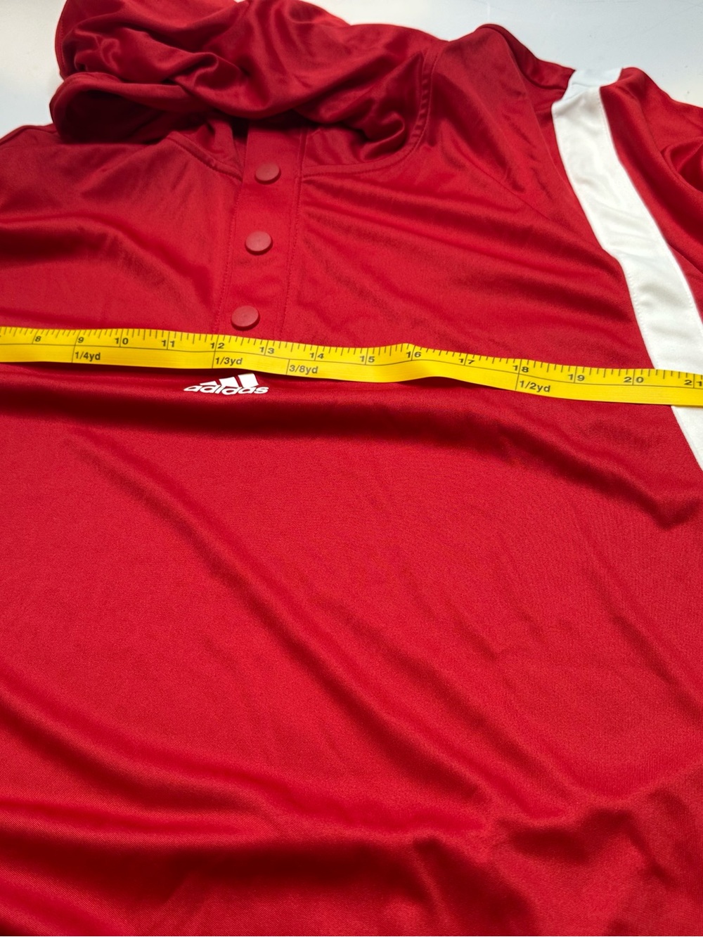 adidas Red and White Men's Athletic Long Sleeve Pullover - Picture 12 of 13